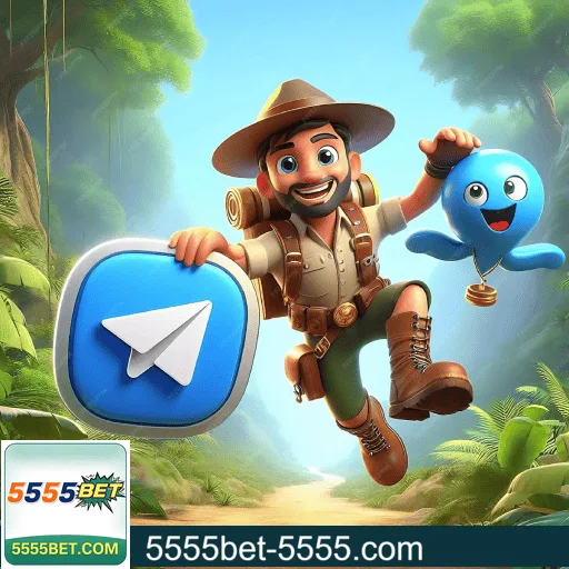 Imagem promovendo o canal oficial da 5555BET no Telegram